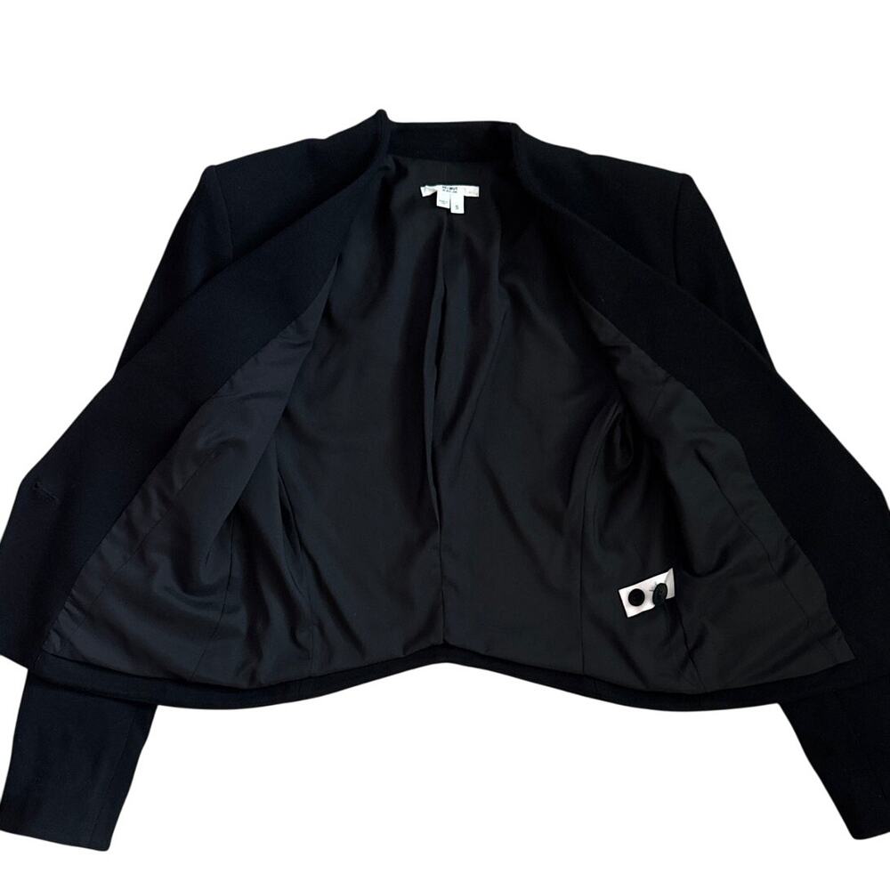 HELMUT by Helmut Single Button Cropped Blazer Jet Black Size‎ Small - Picture 10 of 12